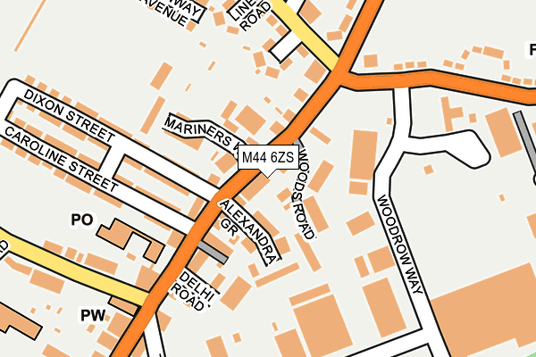 M44 6ZS map - OS OpenMap – Local (Ordnance Survey)