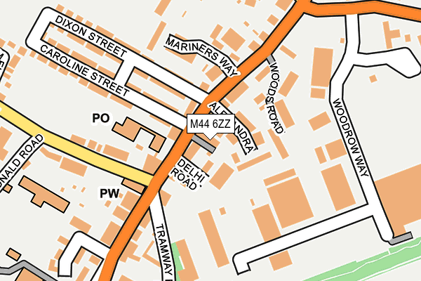 M44 6ZZ map - OS OpenMap – Local (Ordnance Survey)