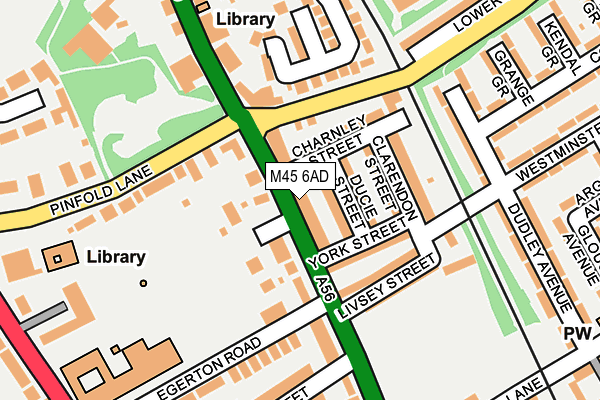 M45 6AD map - OS OpenMap – Local (Ordnance Survey)