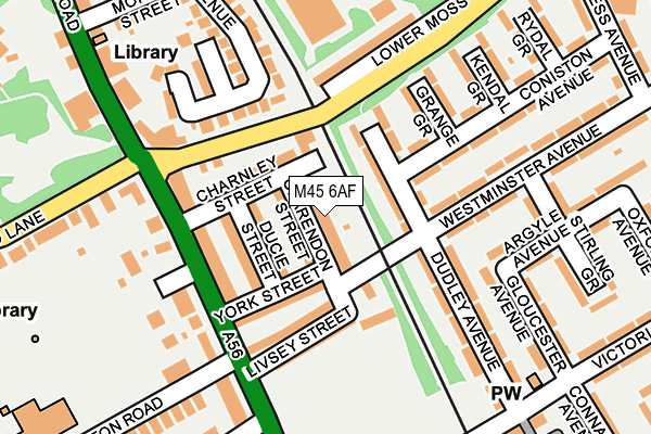 M45 6AF map - OS OpenMap – Local (Ordnance Survey)