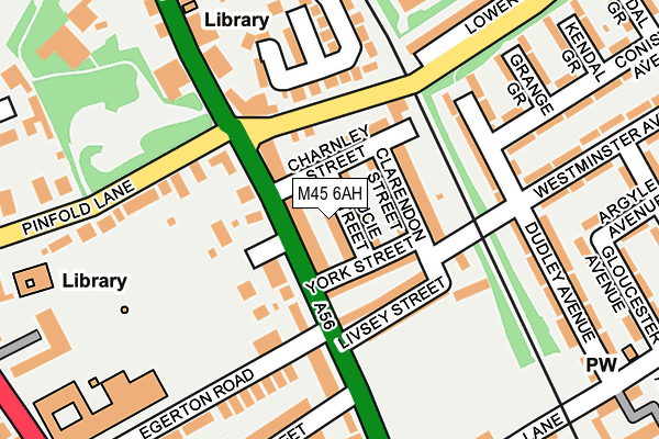 M45 6AH map - OS OpenMap – Local (Ordnance Survey)