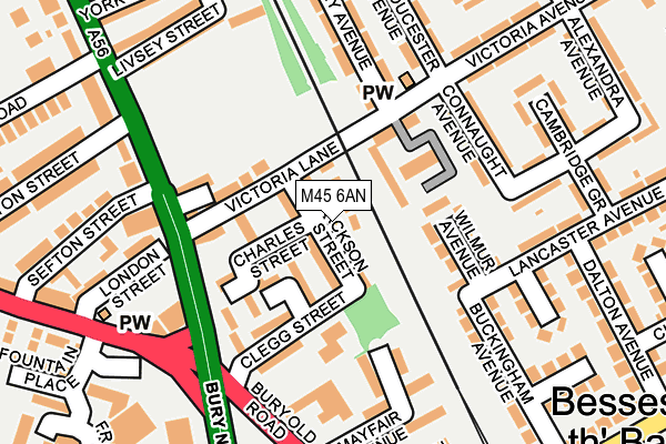 M45 6AN map - OS OpenMap – Local (Ordnance Survey)