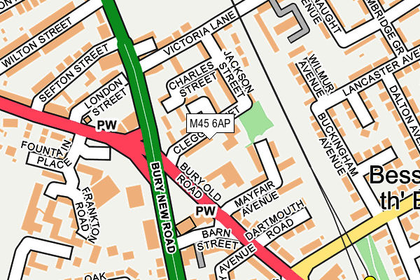 M45 6AP map - OS OpenMap – Local (Ordnance Survey)