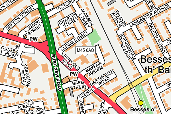 M45 6AQ map - OS OpenMap – Local (Ordnance Survey)