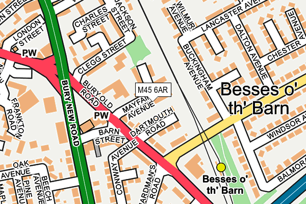 M45 6AR map - OS OpenMap – Local (Ordnance Survey)