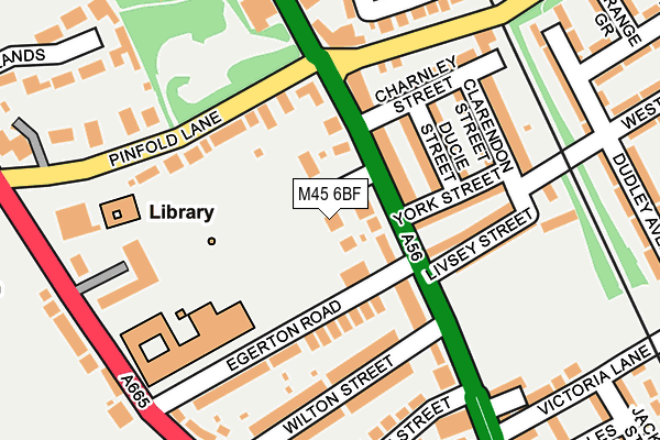 M45 6BF map - OS OpenMap – Local (Ordnance Survey)