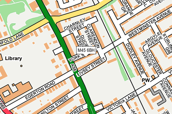 M45 6BH map - OS OpenMap – Local (Ordnance Survey)