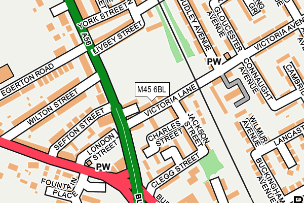 M45 6BL map - OS OpenMap – Local (Ordnance Survey)