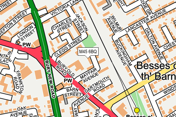 M45 6BQ map - OS OpenMap – Local (Ordnance Survey)