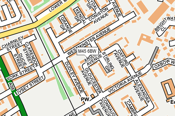 M45 6BW map - OS OpenMap – Local (Ordnance Survey)