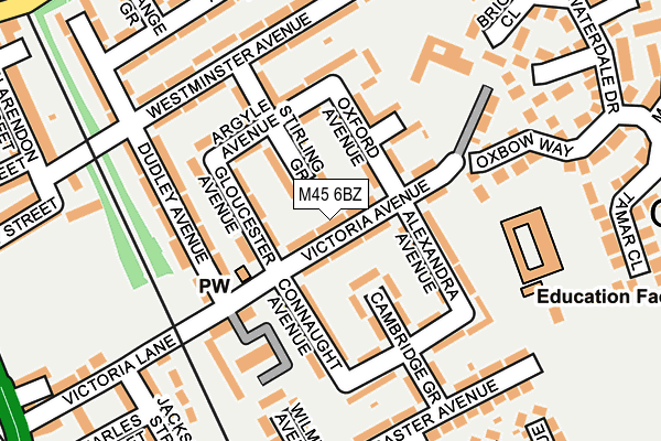M45 6BZ map - OS OpenMap – Local (Ordnance Survey)