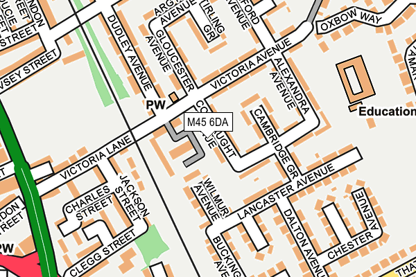 M45 6DA map - OS OpenMap – Local (Ordnance Survey)