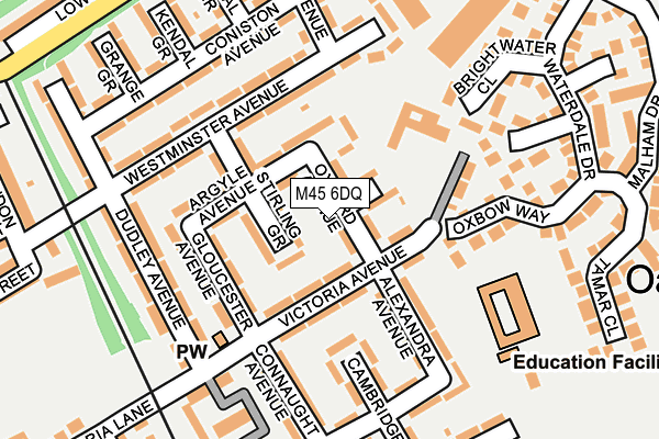 M45 6DQ map - OS OpenMap – Local (Ordnance Survey)