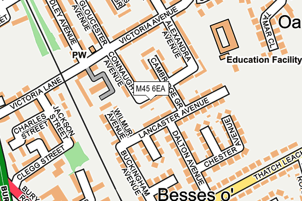 M45 6EA map - OS OpenMap – Local (Ordnance Survey)