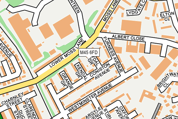 M45 6FD map - OS OpenMap – Local (Ordnance Survey)