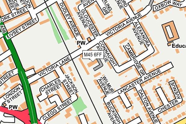 M45 6FF map - OS OpenMap – Local (Ordnance Survey)