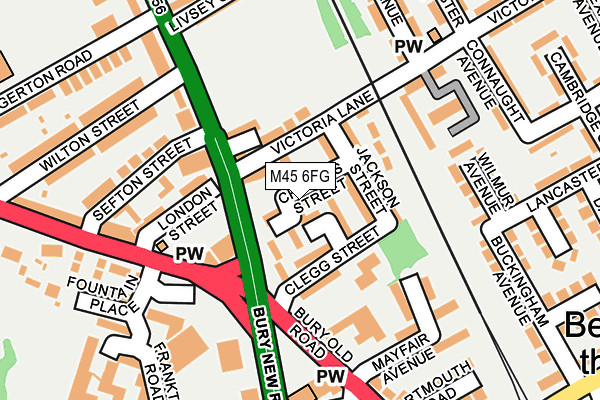 M45 6FG map - OS OpenMap – Local (Ordnance Survey)