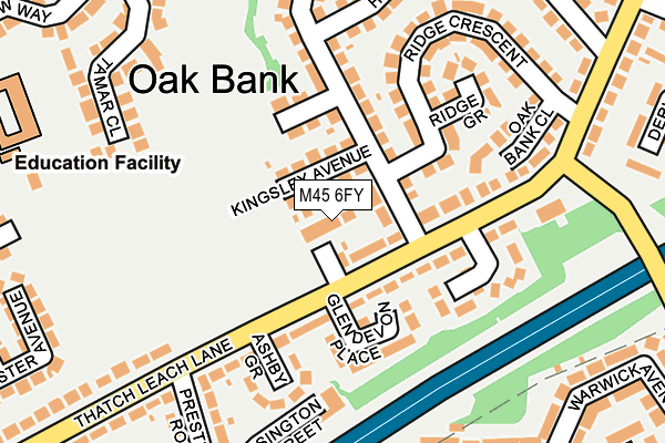 M45 6FY map - OS OpenMap – Local (Ordnance Survey)
