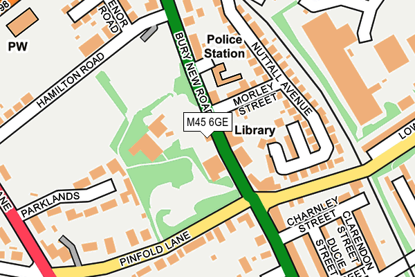 M45 6GE map - OS OpenMap – Local (Ordnance Survey)