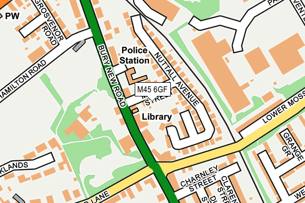 M45 6GF map - OS OpenMap – Local (Ordnance Survey)