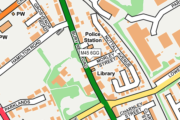 M45 6GG map - OS OpenMap – Local (Ordnance Survey)