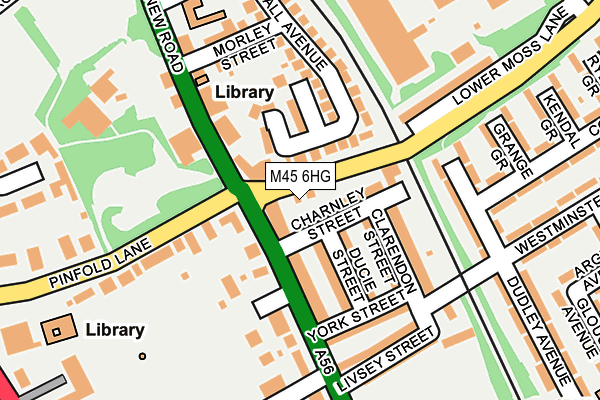 M45 6HG map - OS OpenMap – Local (Ordnance Survey)