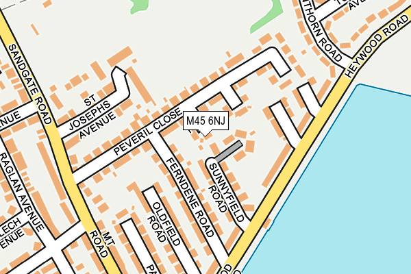 M45 6NJ map - OS OpenMap – Local (Ordnance Survey)