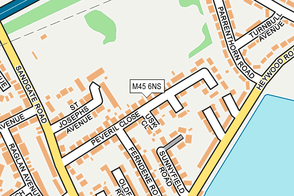 M45 6NS map - OS OpenMap – Local (Ordnance Survey)