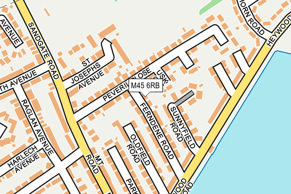 M45 6RB map - OS OpenMap – Local (Ordnance Survey)