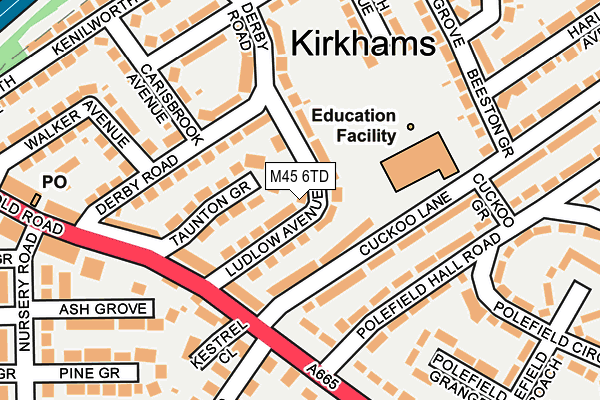 M45 6TD map - OS OpenMap – Local (Ordnance Survey)