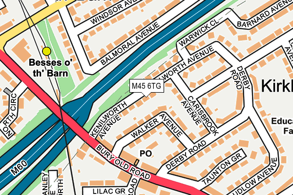 M45 6TG map - OS OpenMap – Local (Ordnance Survey)