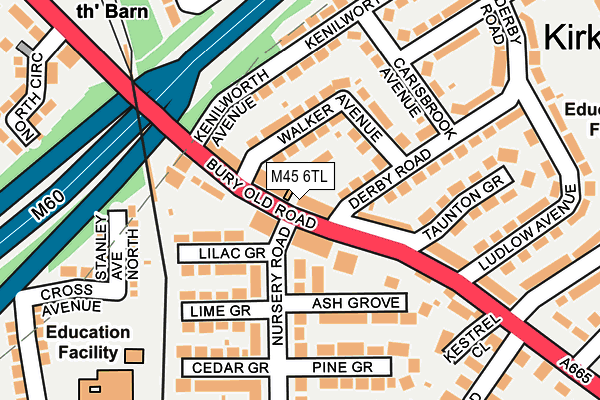 M45 6TL map - OS OpenMap – Local (Ordnance Survey)