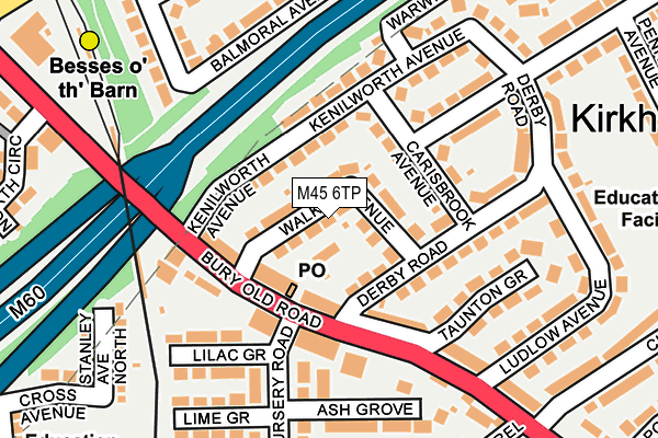 M45 6TP map - OS OpenMap – Local (Ordnance Survey)