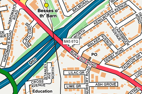 M45 6TQ map - OS OpenMap – Local (Ordnance Survey)