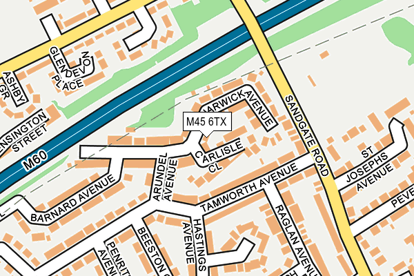 M45 6TX map - OS OpenMap – Local (Ordnance Survey)