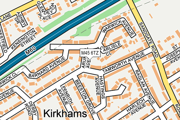 M45 6TZ map - OS OpenMap – Local (Ordnance Survey)