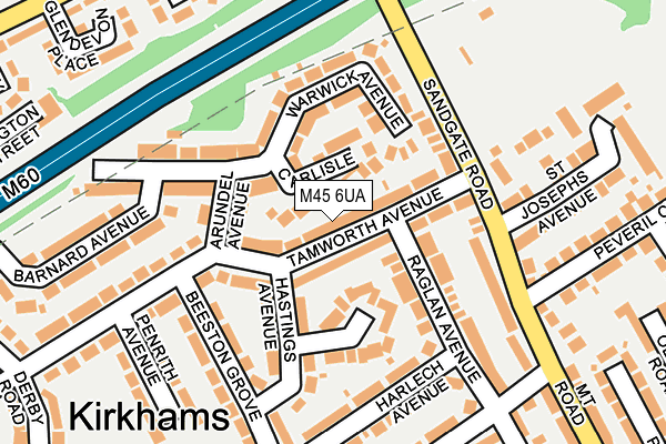 M45 6UA map - OS OpenMap – Local (Ordnance Survey)