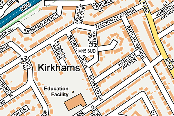 M45 6UD map - OS OpenMap – Local (Ordnance Survey)