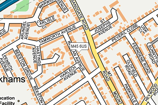 M45 6US map - OS OpenMap – Local (Ordnance Survey)