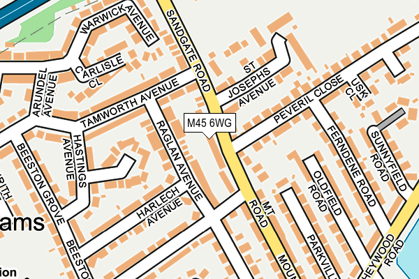 M45 6WG map - OS OpenMap – Local (Ordnance Survey)