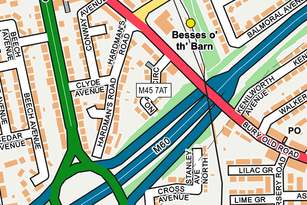 M45 7AT map - OS OpenMap – Local (Ordnance Survey)