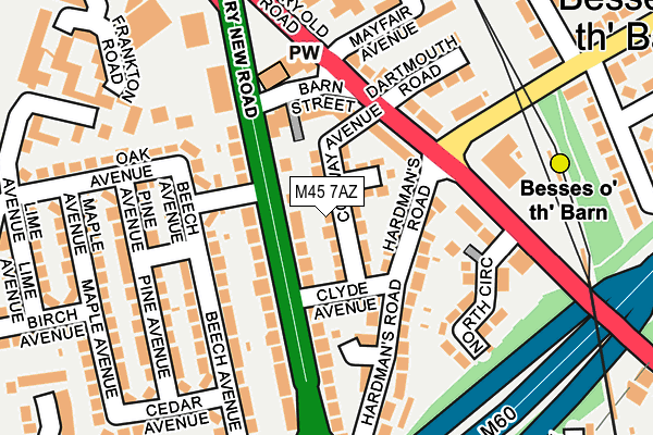 M45 7AZ map - OS OpenMap – Local (Ordnance Survey)