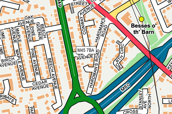 M45 7BA map - OS OpenMap – Local (Ordnance Survey)