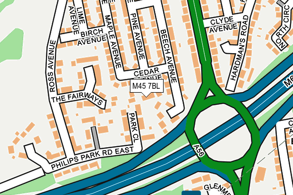 M45 7BL map - OS OpenMap – Local (Ordnance Survey)