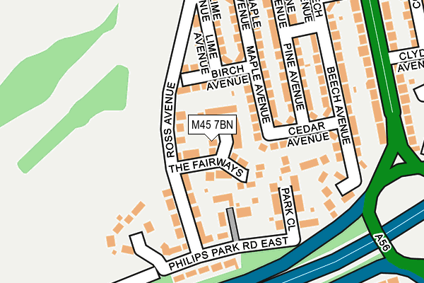 M45 7BN map - OS OpenMap – Local (Ordnance Survey)