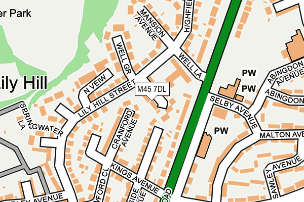 M45 7DL map - OS OpenMap – Local (Ordnance Survey)