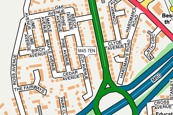 M45 7EN map - OS OpenMap – Local (Ordnance Survey)