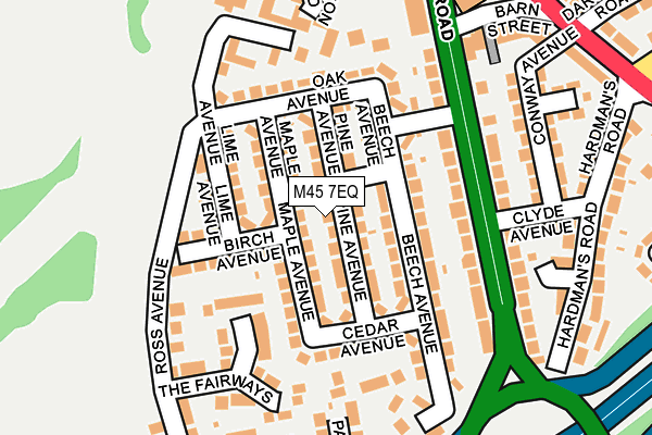 M45 7EQ map - OS OpenMap – Local (Ordnance Survey)