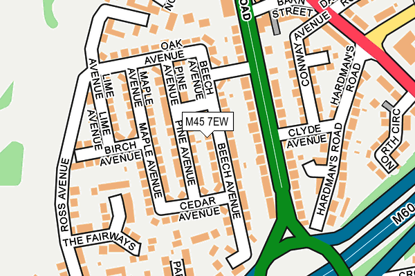M45 7EW map - OS OpenMap – Local (Ordnance Survey)