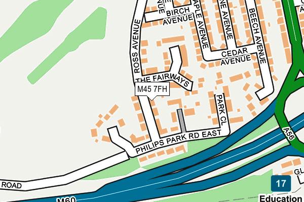 M45 7FH map - OS OpenMap – Local (Ordnance Survey)
